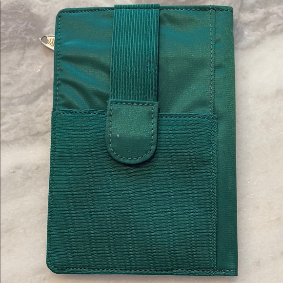 Big Skinny Teal Wallet with Zipper - Picture 3 of 11